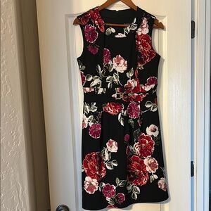 Enfocus Studio Pink and Red Sleeveless Fit and Flare Mini Dress